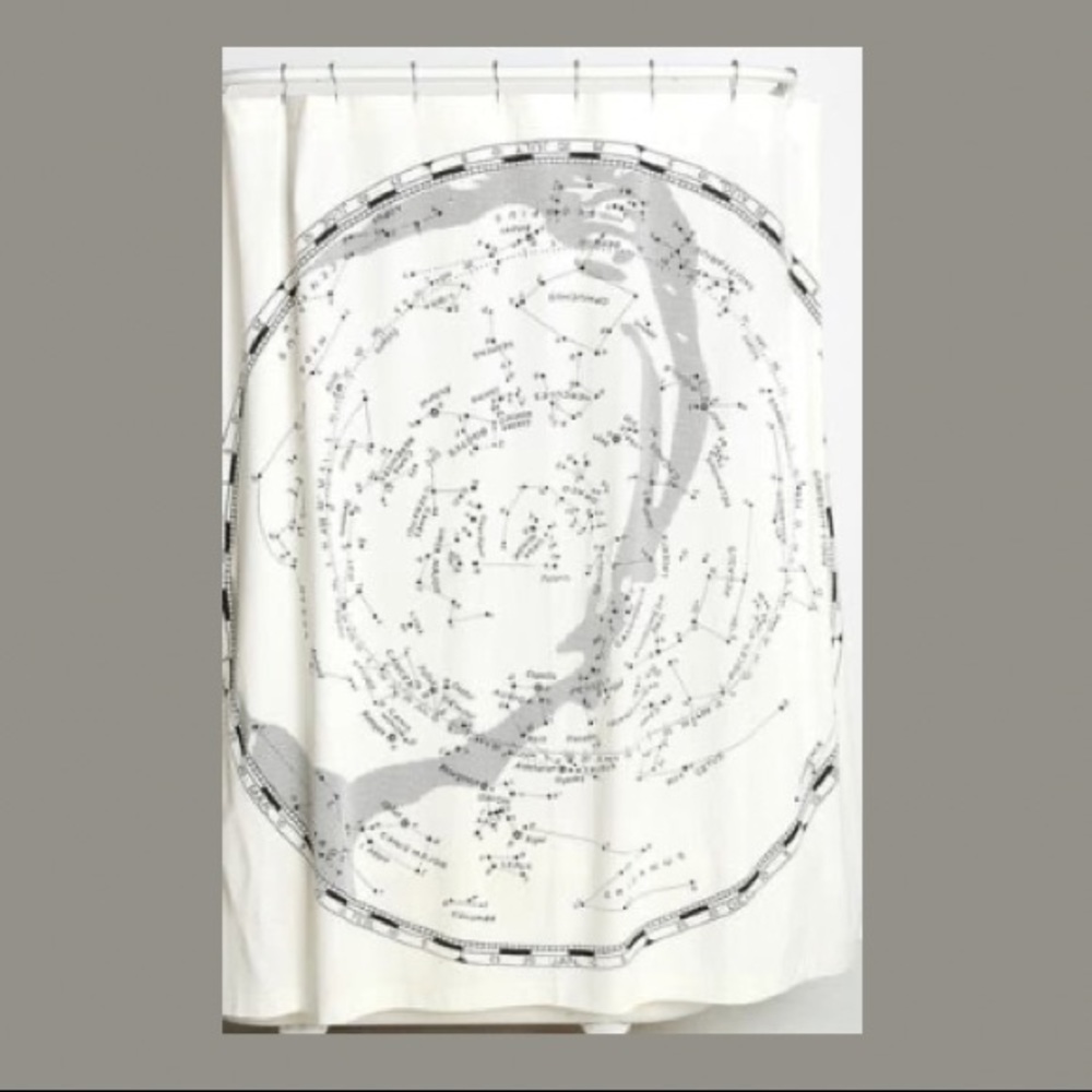 Urban Outfitters constellation map shower curtain